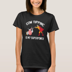 Cow Tipping Redneck Super Hero Humour Country Farm T-Shirt