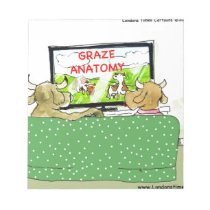 Cow TV Shows Funny Cartoon Notepad