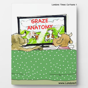 Cow TV Shows Funny Cartoon Plaque