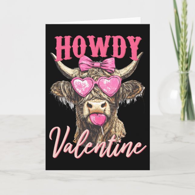 Cow Valentine Coquette  Card (Front)