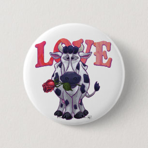 Cow Valentine's Day 6 Cm Round Badge