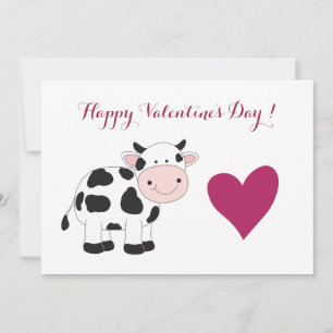 Cow Valentine's Day Greeting Card