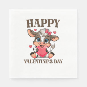 Cow Valentine's Day Heart Gifts tee funny Cow Cute Napkin
