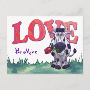 Cow Valentine's Day Holiday Postcard
