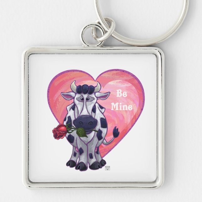 Cow Valentine's Day Key Ring (Front)