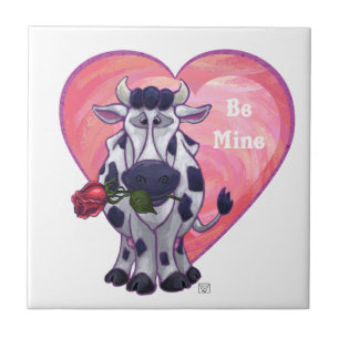 Cow Valentine's Day Tile