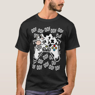 Cow Video Game Noob Oof Kids Boys Girls T-Shirt
