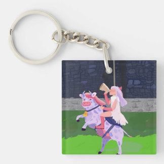 Cow warrior key ring
