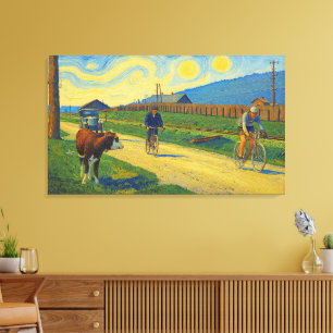 Cow Watching Jules Buysse Tour de France 1926 Canvas Print