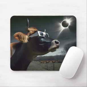Cow Watching The Total Solar Eclipse Mouse Mat
