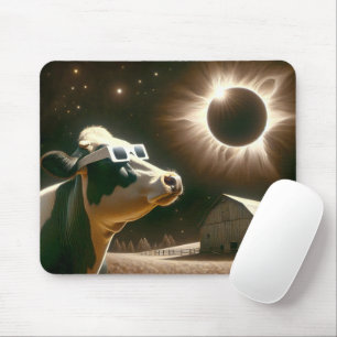 Cow Watching The Total Solar Eclipse Mouse Mat