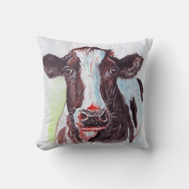 Cow Watercolour Cushion (Front)