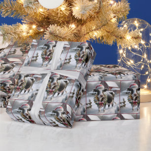 Cow Wearing Christmas Wreath Wrapping Paper