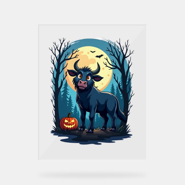 Cow Werewolf Transformation Acrylic Sign (Front)