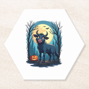Cow Werewolf Transformation Paper Coaster
