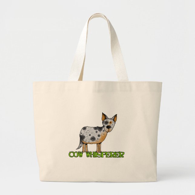 cow whisperer large tote bag (Front)