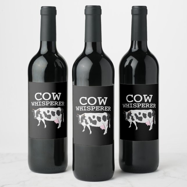 Cow Whisperer Love Wine Label (Bottles)