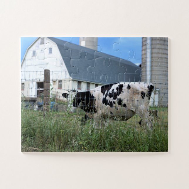 Cow with Barn Jigsaw Puzzle (Horizontal)