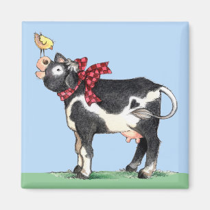 Cow with Bow - Magnet