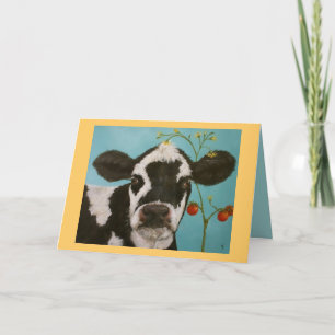 Cow with cherry tomatoes card