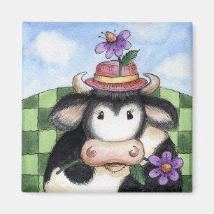 Cow with Hat - Magnet