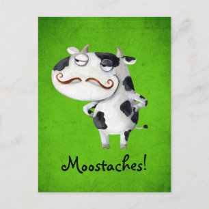 Cow with Moustaches Postcard