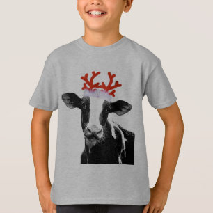 Cow with Reindeer Antlers T-Shirt