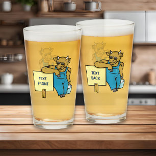 Cow with Sign Glass