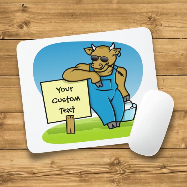 Cow with sign mouse mat (Creator Uploaded)