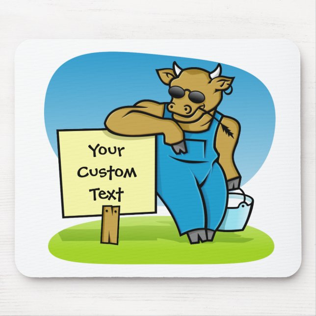 Cow with sign mouse mat (Front)