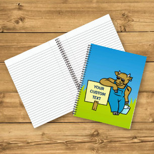 Cow with sign notebook