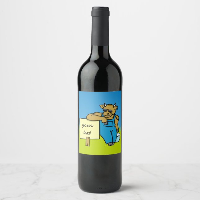 Cow with sign wine label (Front)