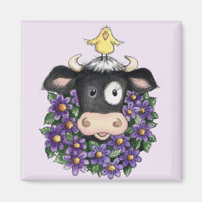 Cow with Wreath - Magnet (Front)