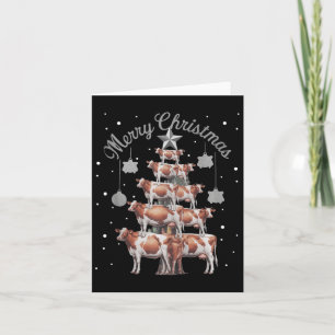 Cow Xmas Tree Cows Christmas Tree Card