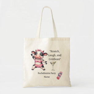 Cow Yoga Bachelorette Party Save the Date Tote Bag