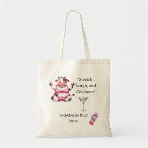 Cow Yoga Bachelorette Party Save the Date Tote Bag