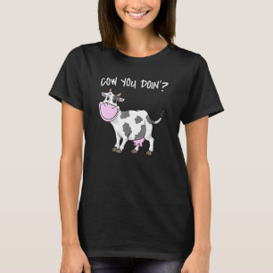Cow You Doin How Doing Vintage Farmer Farming Kids T-Shirt