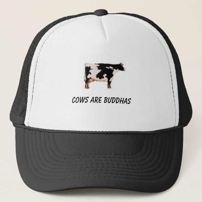 cow-zoom, cows are buddhas trucker hat (Front)
