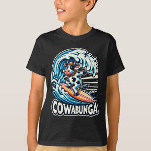 Cowabunga Beach Surfing Cow Surfingboard Surfboard T-Shirt