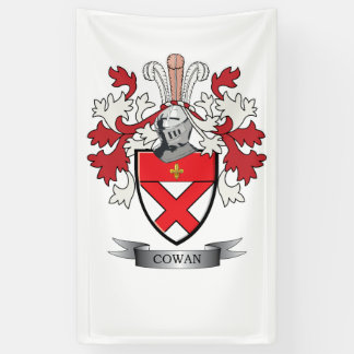 Cowan Family Crest Coat of Arms Banner