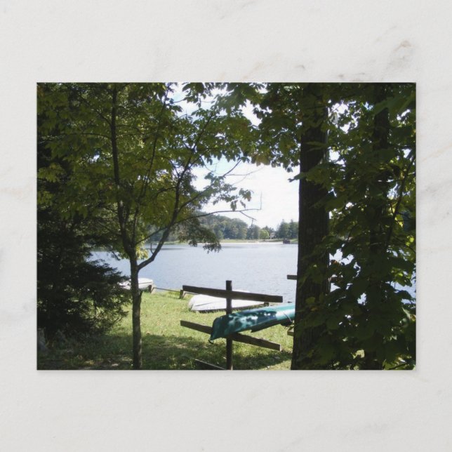 cowans gap state park pennsylvania lake tree canoe postcard (Front)