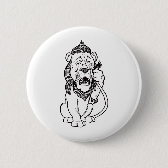 Cowardly Lion 6 Cm Round Badge (Front)