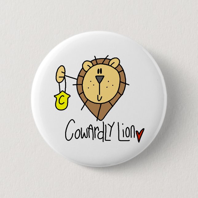 Cowardly Lion 6 Cm Round Badge (Front)