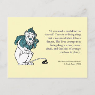 Cowardly Lion Courage Postcard 5x7