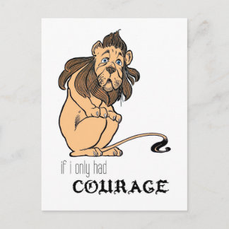 Cowardly Lion: "If I Only Had Courage" Postcard