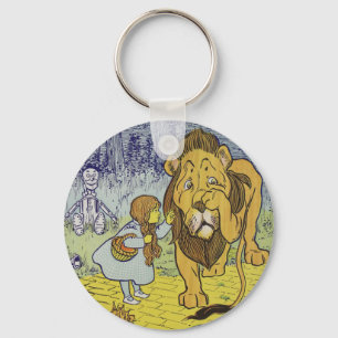 Cowardly Lion Wizard of Oz Book Page Key Ring
