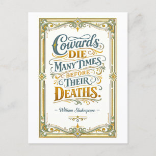 "Cowards Die Many Times" Shakespeare Postcard