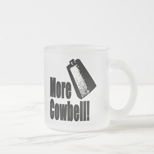 Cowbell Frosted Glass Coffee Mug (Right)