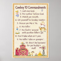 Cowboy 10 Commandments - Farm Fun