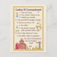 Cowboy 10 Commandments - Farm